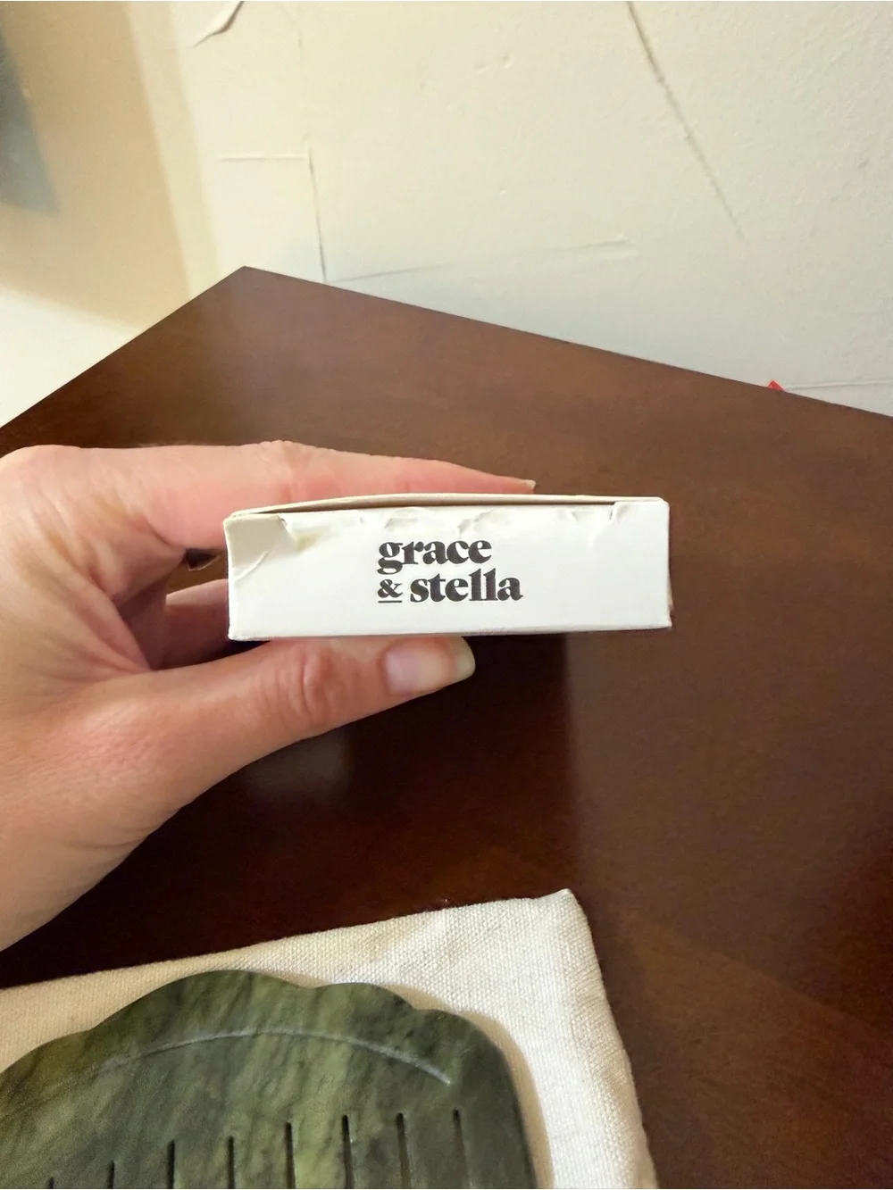 grace & stella Green Jade Wide-Tooth Scalp Massage Comb with Gold Logo